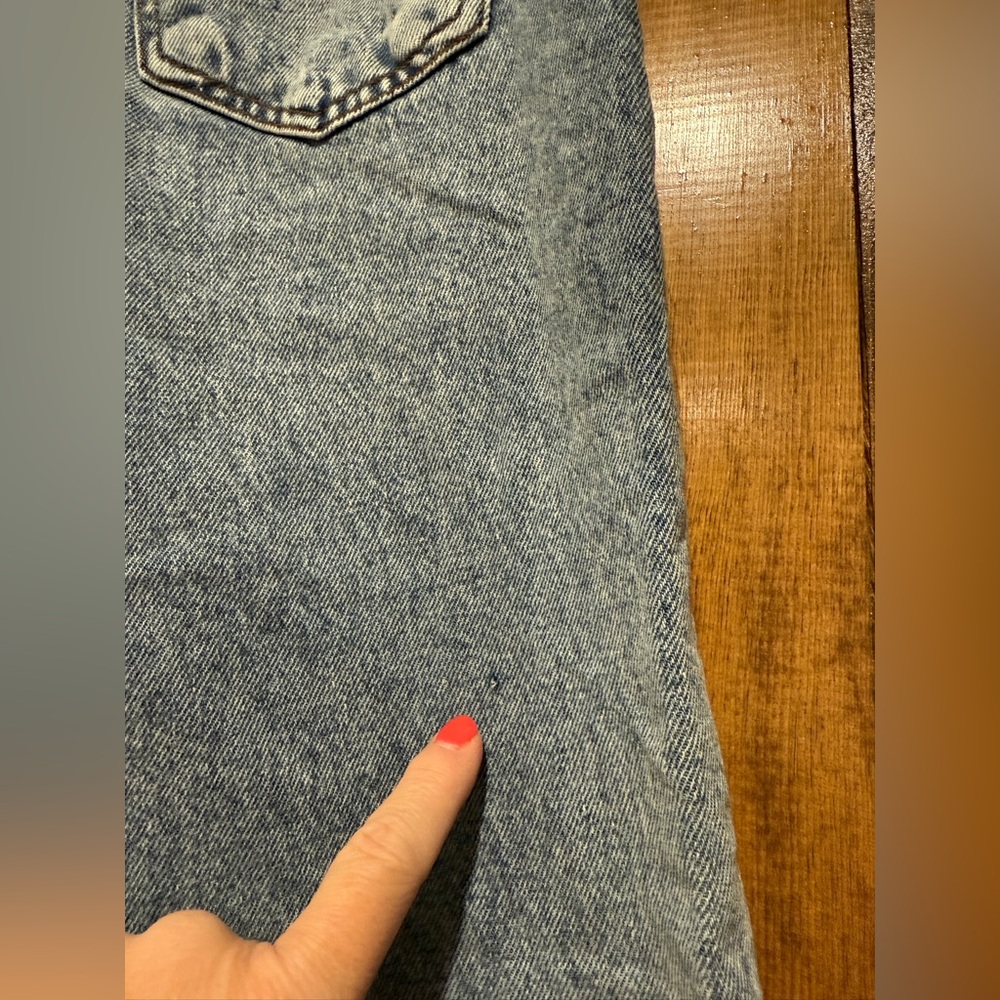 Pretty Little Thing PLT Petite Wide‎ Leg Distressed Boyfriend Jeans NWT Size 12 - Picture 7 of 7